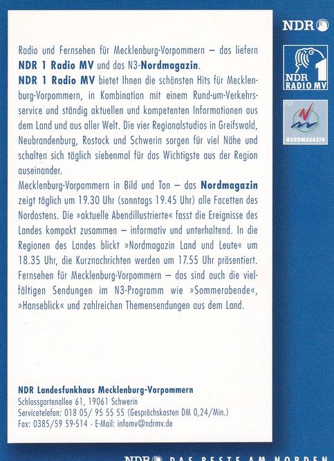 Autogramm Radio | NDR1 MV | Claudia THÜRMER | 1990er "Nordmagazin" 