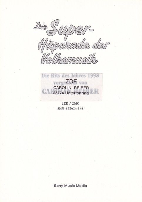 Autogramm TV / Volksmusik | Carolin REIBER | 1998 "Super-Wunschkonzert" (Sony)
