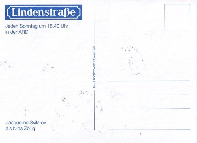 Autogramm TV | ARD | Jacqueline SVILAROV | 2000er "Lindenstrasse" (Kost)