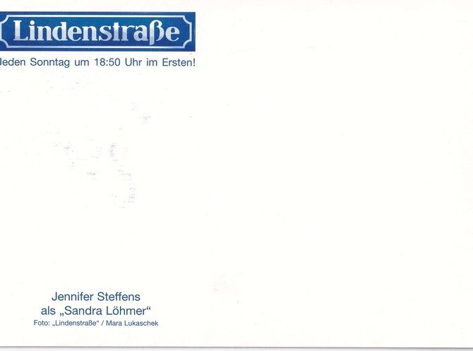 Autogramm TV | ARD | Jennifer STEFFENS | 2000er "Lindenstrasse" (Lukaschek)