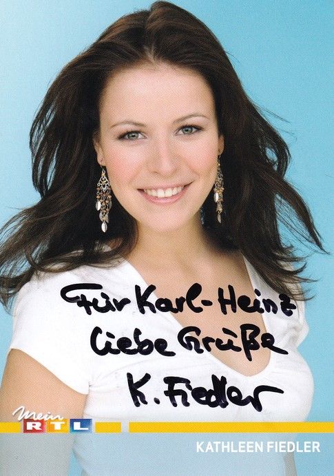 Autogramm TV | RTL | Kathleen FIEDLER | 2000er "Unter Uns" (Portrait Color Hempel)
