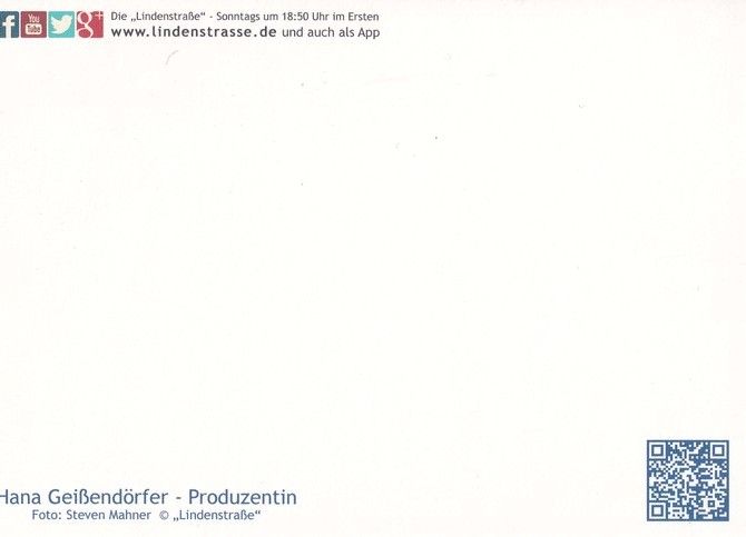 Autogramm TV | ARD | Hana GEISSENDÖRFER | 2010er "Lindenstrasse" (Mahner)