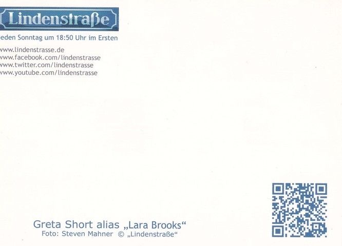 Autogramm TV | ARD | Greta SHORT | 2010er "Lindenstrasse" (Mahner) 2