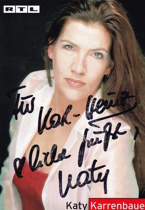 Autogramm TV | RTL | Katy KARRENBAUER | 2000er "Hinter Gittern" (Portrait Color Erhard)