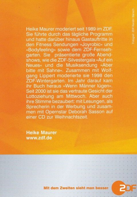 Autogramm TV | ZDF | Heike MAURER | 2000er (Portrait Color) Bänsch