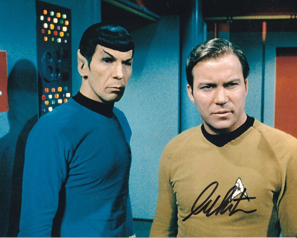 Autogramm Film (Kanada) | William SHATNER | 1960er Foto "Star Trek" (Filmszene Color XL) Mr. Spock