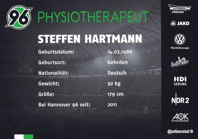 Autogramm Fussball | Hannover 96 | 2012 | Steffen HARTMANN