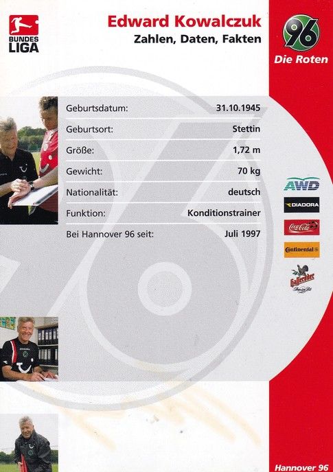 Autogramm Fussball | Hannover 96 | 2005 | Edward KOWALCZUK 