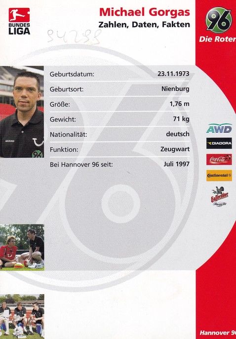 Autogramm Fussball | Hannover 96 | 2005 | Michael GORGAS 