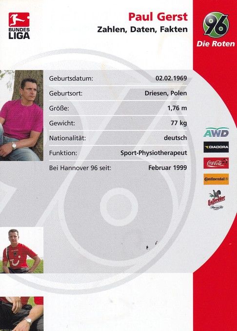 Autogramm Fussball | Hannover 96 | 2005 | Paul GERST