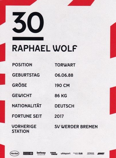 Autogramm Fussball | Fortuna Düsseldorf | 2019 | Raphael WOLF