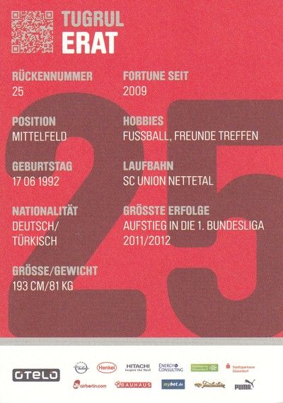 Autogramm Fussball | Fortuna Düsseldorf | 2012 | Tugrul ERAT