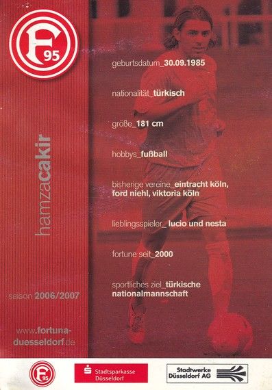 Autogramm Fussball | Fortuna Düsseldorf | 2006 | Hamza CAKIR