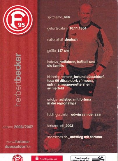 Autogramm Fussball | Fortuna Düsseldorf | 2006 | Herbert BECKER