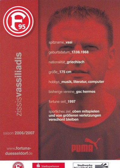 Autogramm Fussball | Fortuna Düsseldorf | 2006 | Zissis VASSILIADIS
