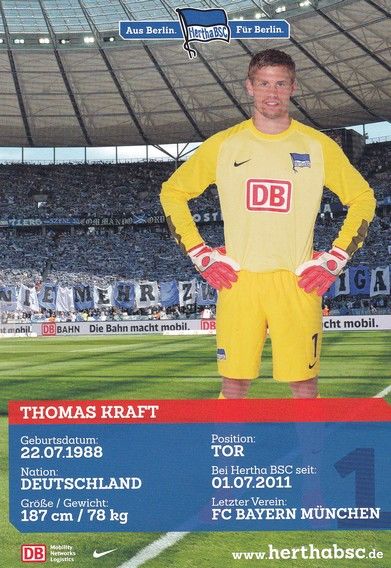 Autogramm Fussball | Hertha BSC Berlin | 2013 | Thomas KRAFT