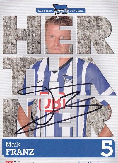Autogramm Fussball | Hertha BSC Berlin | 2013 | Maik FRANZ