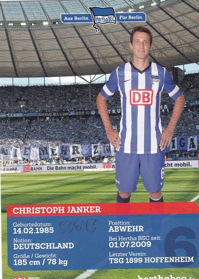 Autogramm Fussball | Hertha BSC Berlin | 2013 | Christoph JANKER