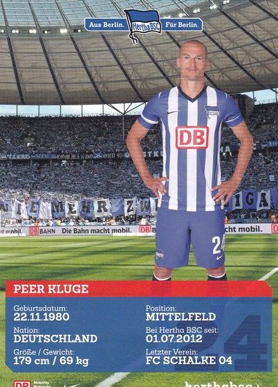 Autogramm Fussball | Hertha BSC Berlin | 2013 | Peer KLUGE