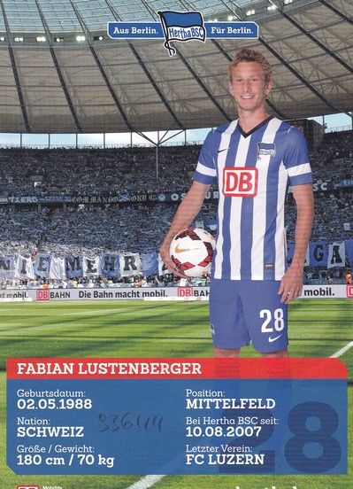 Autogramm Fussball | Hertha BSC Berlin | 2013 | Fabian LUSTENBERGER