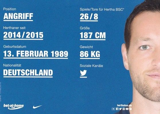 Autogramm Fussball | Hertha BSC Berlin | 2016 | Julian SCHIEBER