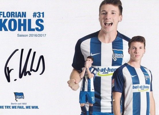 Autogramm Fussball | Hertha BSC Berlin | 2016 | Florian KOHLS