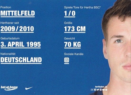 Autogramm Fussball | Hertha BSC Berlin | 2016 | Florian KOHLS
