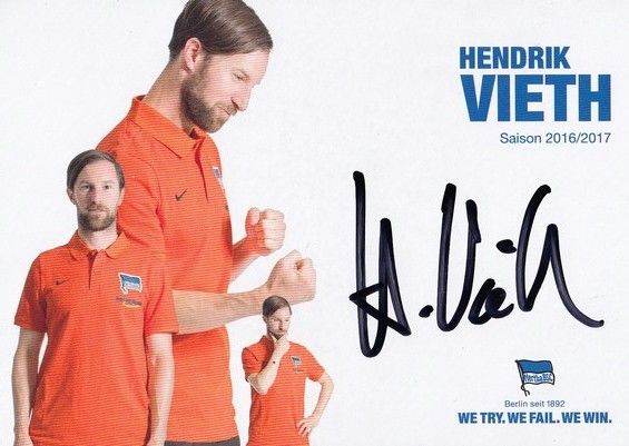 Autogramm Fussball | Hertha BSC Berlin | 2016 | Hendrik VIETH