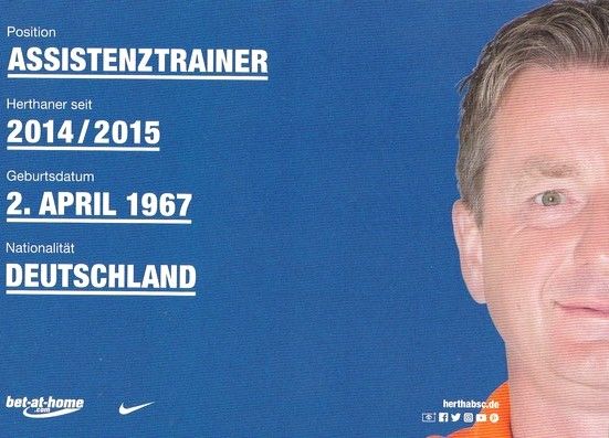 Autogramm Fussball | Hertha BSC Berlin | 2016 | Rainer WIDMAYER