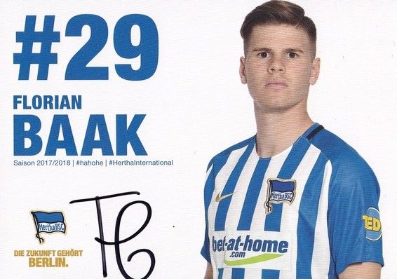 Autogramm Fussball | Hertha BSC Berlin | 2017 | Florian BAAK