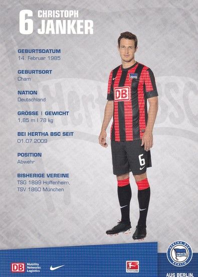 Autogramm Fussball | Hertha BSC Berlin | 2012 | Christoph JANKER 