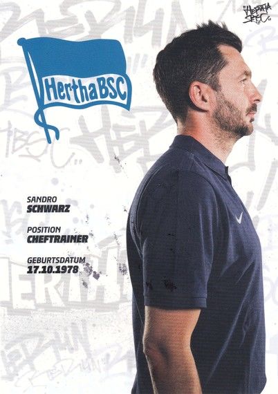Autogramm Fussball | Hertha BSC Berlin | 2022 | Sandro SCHWARZ