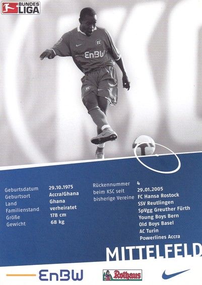 Autogramm Fussball | Karlsruher SC | 2009 | Godfried ADUOBE