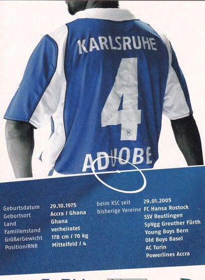 Autogramm Fussball | Karlsruher SC | 2007 | Godfried ADUOBE