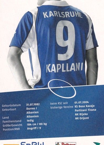 Autogramm Fussball | Karlsruher SC | 2007 | Edmond KAPLLANI