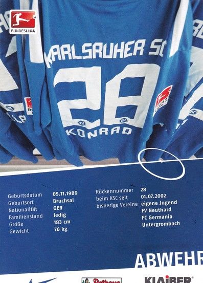 Autogramm Fussball | Karlsruher SC | 2010 | Thomas KONRAD