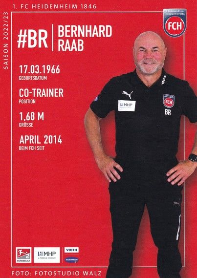 Autogramm Fussball | 1. FC Heidenheim 1846 | 2022 | Bernhard RAAB