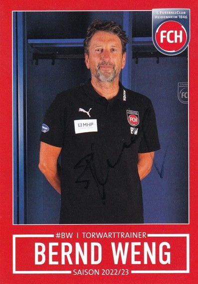 Autogramm Fussball | 1. FC Heidenheim 1846 | 2022 | Bernd WENG