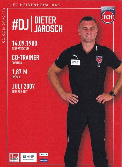 Autogramm Fussball | 1. FC Heidenheim 1846 | 2022 | Dieter JAROSCH