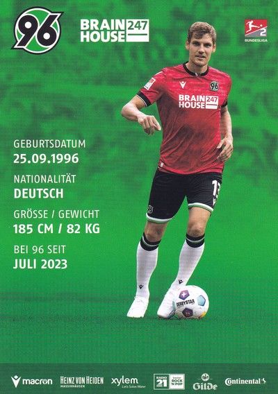 Autogramm Fussball | Hannover 96 | 2023 | Max CHRISTIANSEN