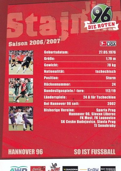 Autogramm Fussball | Hannover 96 | 2006 | Jiri STAJNER