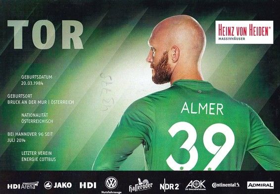 Autogramm Fussball | Hannover 96 | 2014 | Robert ALMER