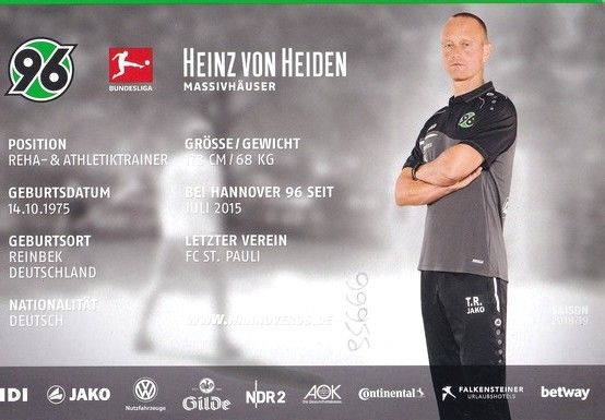 Autogramm Fussball | Hannover 96 | 2018 | Timo ROSENBERG