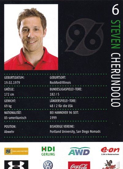 Autogramm Fussball | Hannover 96 | 2008 | Steven CHERUNDOLO