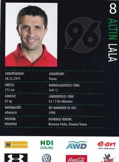 Autogramm Fussball | Hannover 96 | 2008 | Altin LALA