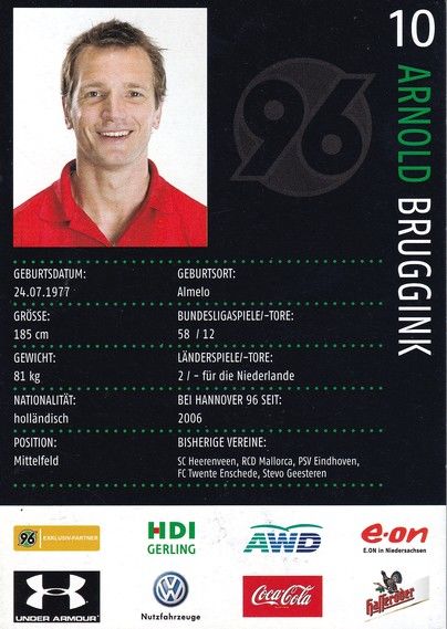 Autogramm Fussball | Hannover 96 | 2008 | Arnold BRUGGINK