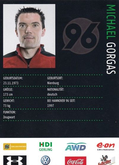 Autogramm Fussball | Hannover 96 | 2008 | Michael GORGAS