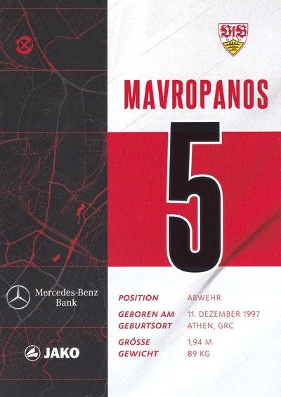 Autogramm Fussball | VfB Stuttgart | 2020 | Konstantinos MAVROPANOS