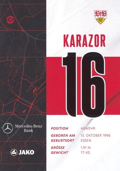 Autogramm Fussball | VfB Stuttgart | 2020 | Atakan KARAZOR