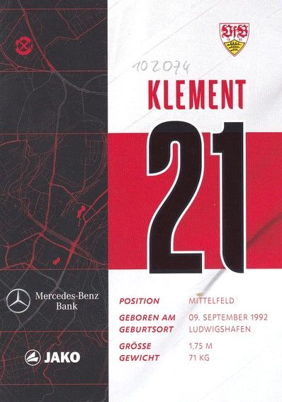 Autogramm Fussball | VfB Stuttgart | 2020 | Philipp KLEMENT